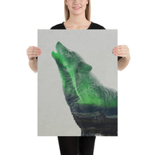 Load image into Gallery viewer, Wolf Howling In The Aurora Borealis